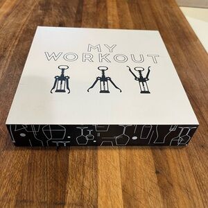 Wine opener “My workout” Wooden box sign. 8”x8”.